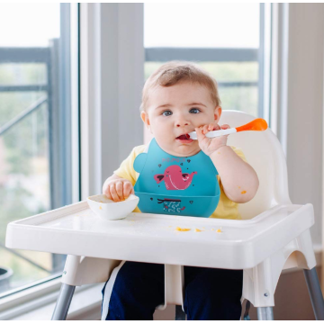 Vattentät söta djur Silikon Baby Feeding Bibs