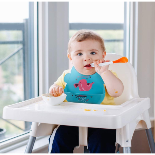 Vattentät söta djur Silikon Baby Feeding Bibs