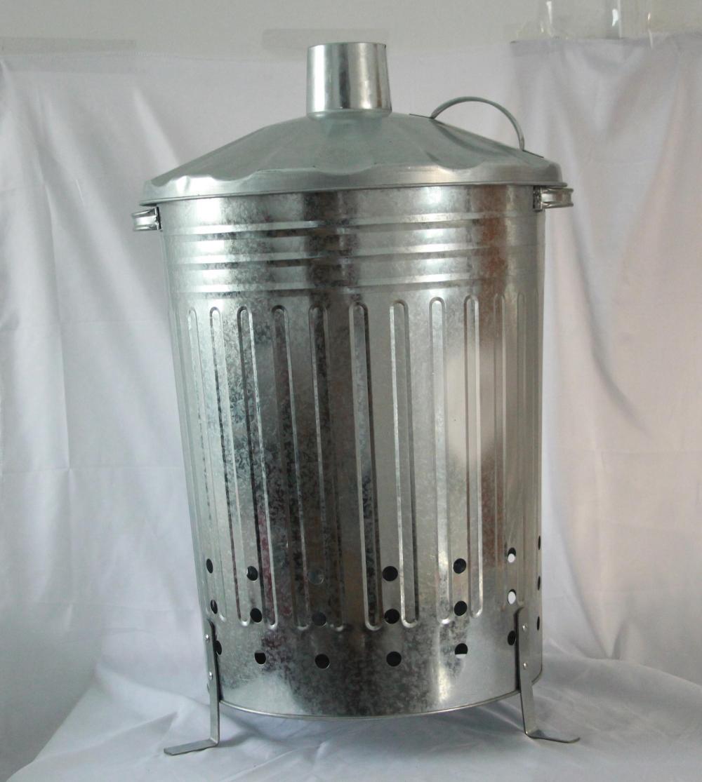 75l Portable Metal Galvanized Domestic Waste Incinerator