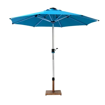 Wesunny Portable Commercial Outdoor Garden Patio Umbrella with Phone Charger and LED Lights
