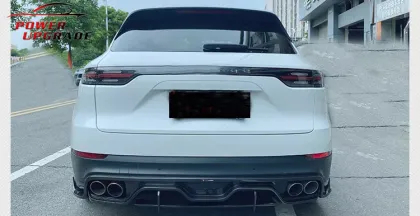 Takd Style Carbon Fiber Body Kit Rear Bumper Rear Diffuser for Porsche Cayenne 9Y0 SUV