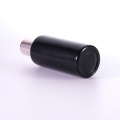 Flat Shoulder Black Glass Bottle with Screw Cap