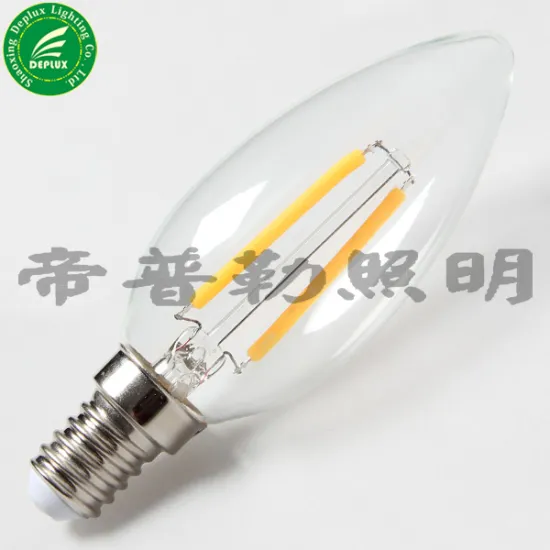 C37 E14 Base 2W LED Filament Candle Bulb Light