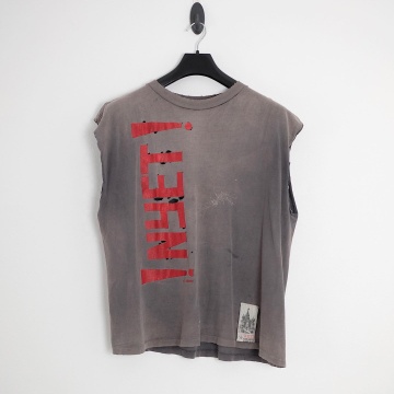 Vintage Acid Wash OEM Custom Gym Wear: Distressed Sleeveless Tee, Athletic Singlet Vest & Oversized Tank Top for Men