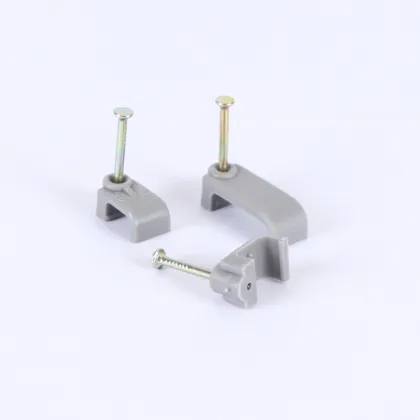 Search Engine: Twin Earth Flat Cable Clips, Grey UK Clip, Nail Wire Clips
