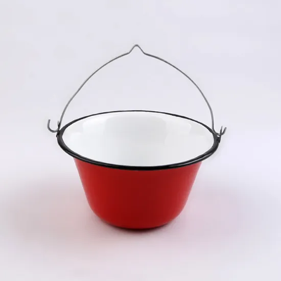 Ice Bucket with Metal Lanyard and Wooden Handle