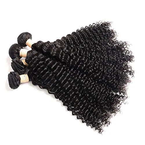Hot selling curly bundles Unprocessed raw virgin brazilian hair bundles weaves natural black curly deep wave human hair bundles