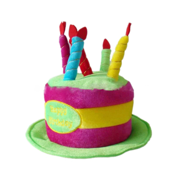 Velvet Cake Hat with Happy Birthday Candle Hat