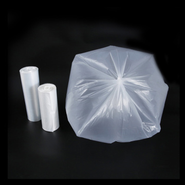 Rollo de plastico blanco y negro resistente bolsa de basura ecologica con logotipo personalizado impreso