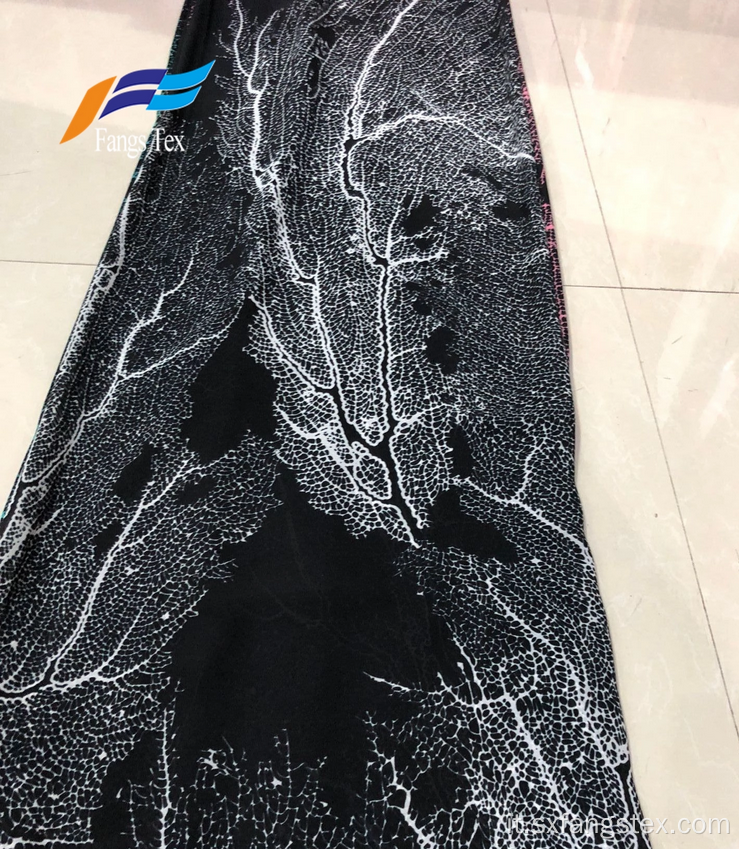 Tessuti per abbigliamento in velo nero Abaya con stampa digitale in poliestere