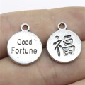 10pcs Chinese Good Luck Fu Charms Pendant For Jewlery Making 2 Colors Chinese Fu Charms Charm Good Fortune 18x15mm