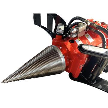 Excavator-Mounted Cone Log Splitter with Grapple for Firewood