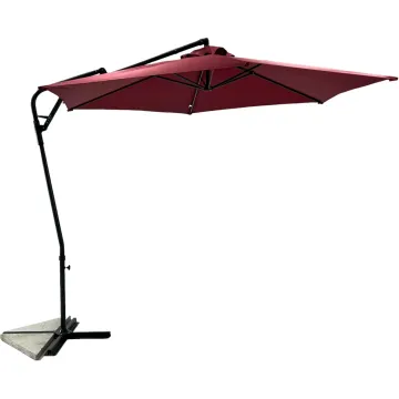 10ft Outdoor Cantilever Hanging Umbrella with Polyester Canopy