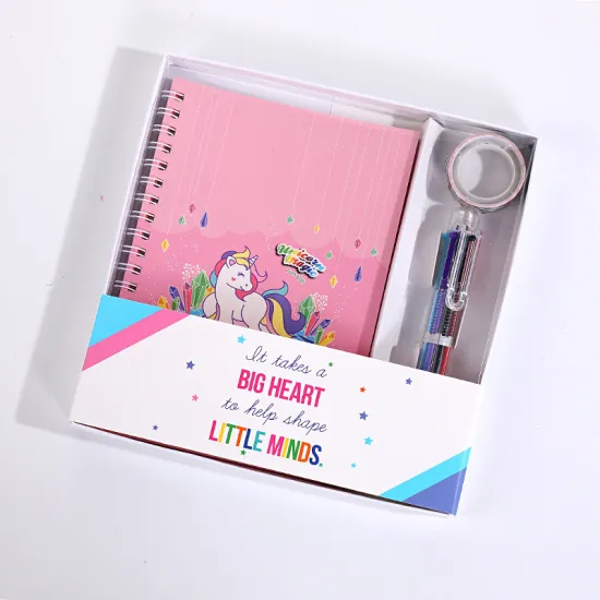 Affordable Girls' School Stationery Set: Pink Notebook, Ballpen, and Case