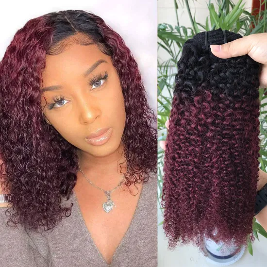 Seamless 100% Brazilian Remy Clip In Hair Extension, 1b/99j 1b/4/27 Clip In Hair Extension 100 Human Hair Ombre Hair Clip Ins