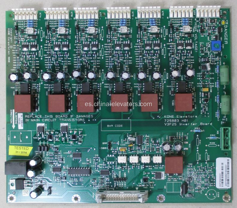 Placa inversora KM725800G01 V3F25 para ascensores KONE