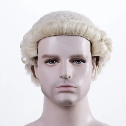 Aishili Handmade Barrister Wig Synthetic hair Magistrate's Mullet Lawyer judge Wig for Formal Use in Court and Costume
