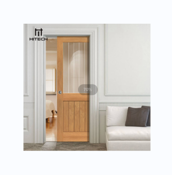 Hitech Soundproof Sliding Solid Wood Glass Fire Rated Pocket Door