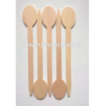 Multiple birch wooden coffee stirrer