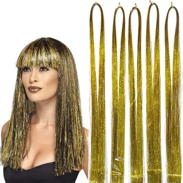 Hair Tinsel Sparkle Glitter Extensions Highlights Bling Bling False Hair Tinsel Shiny Silky Party Accessories For Girls Party