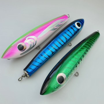 22cm Wood Lure 120g Top Water Trolling Pencil Bait for Tuna