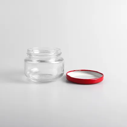 round 120ml glass caviar jar with lid