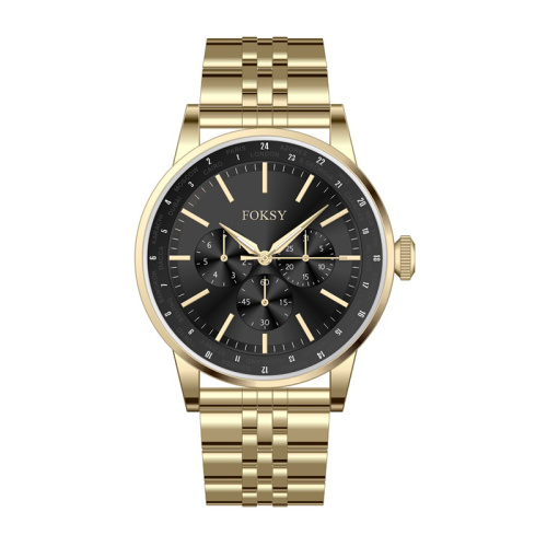 Foksy Solid stainless men chronograph sport watch