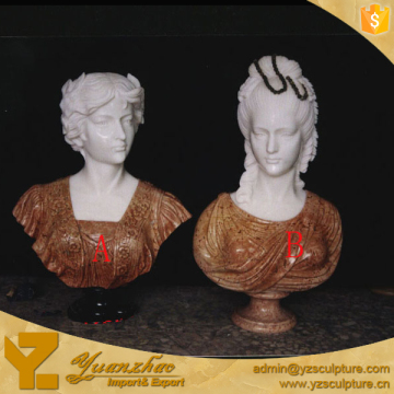 One Pair Of Indoor Marble Beatiful Young Girl Bust statue for sale