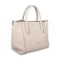 Lady Simple Cow Leather Beige Tote Shopper Bags