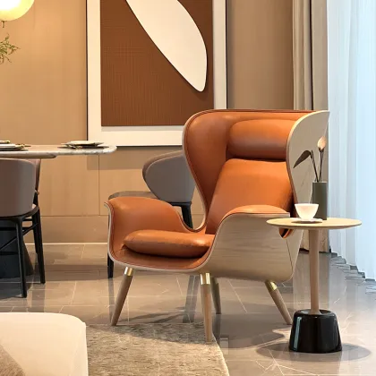 Pacific Wood and Upholstered Lounge Chair