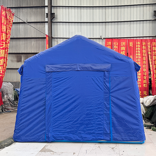 Blue waterproof canvas emergency relief tent