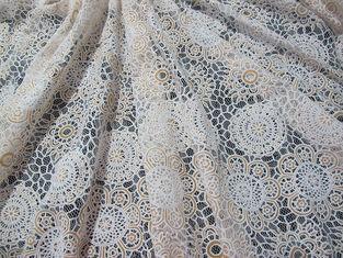 White Cotton Polyester Lace Fabric Thick Geometric Burnout