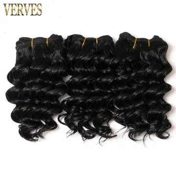 Deep wave 8 inch Black Synthetic Hair weaving 50g/pcs Hair Weaving Bundles Braiding Crochet Hair Extensions