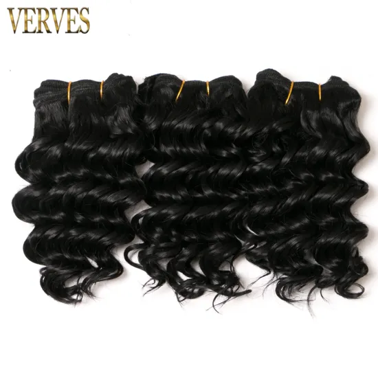 Deep wave 8 inch Black Synthetic Hair weaving 50g/pcs Hair Weaving Bundles Braiding Crochet Hair Extensions