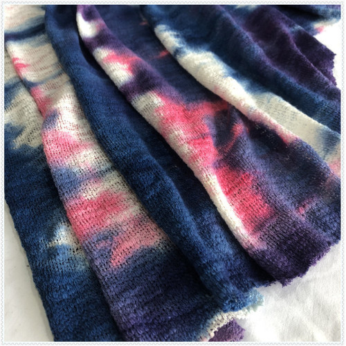 Black Jacquard Fabric Polyester Spandex Tie Dyed Hacci Supplier