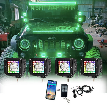 High Brightness RGB Work Lights for Off-Road Jeep Accessories