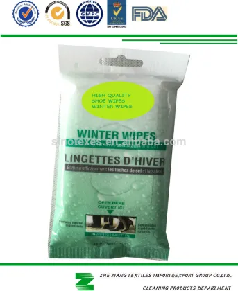 Shoe shine clean polishing cleanser wet wipe