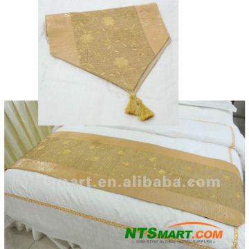 Gold color bed scarf for hotel or resort