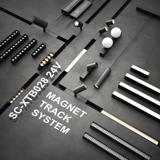 SCON Embedded Magnetic Grilling LED Lights Linear Guide Rail Dimmable Recessed Track Light Grill