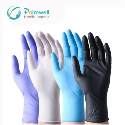 Food grade health nitrile hand gloves purple bule