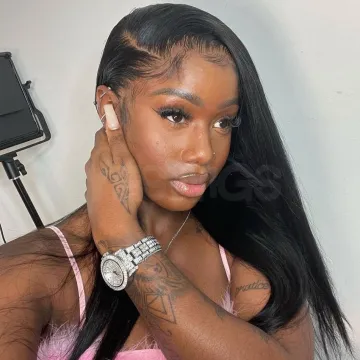 Yeswigs Raw Brazilian Virgin Human Hair Hd Full Transparent Lace Frontal Wig For Black Women Straight Lace Front Wig Human Hair