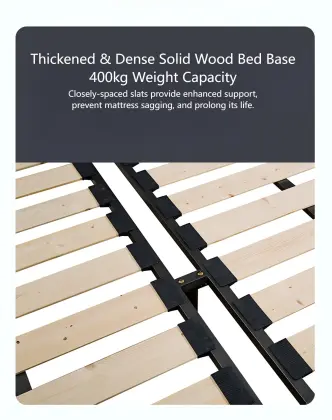 Minimalist Leather Bed with Headboard