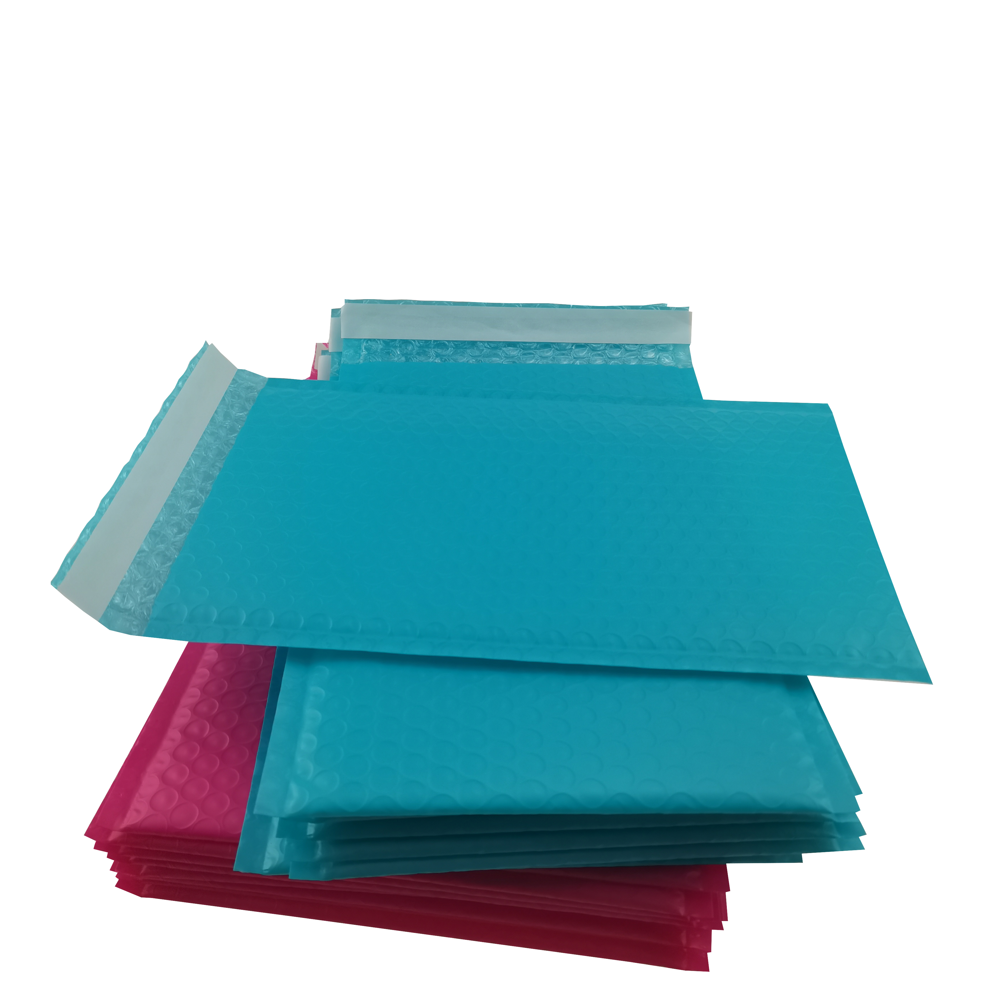 Teal green poly bubble mailers