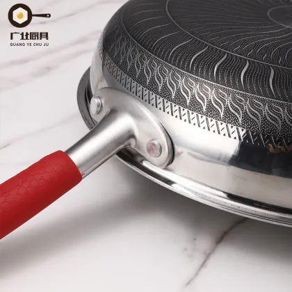 Three-layer steel frying pan