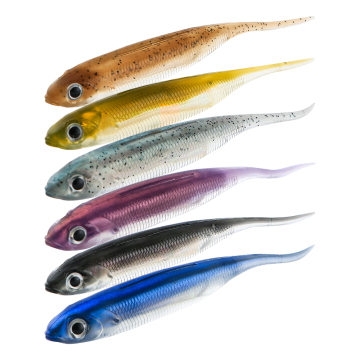 JOHNCOO 2020 New Thin Tail Rainbow Soft Plastic Lure Molds for Tuna (78mm/100mm)