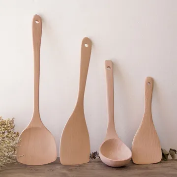1Pc Natural Health Bamboo Wood Kitchen Slotted Spatula Spoon Mixing Holder Cooking Utensils Dinner Food Wok Shovels Turners