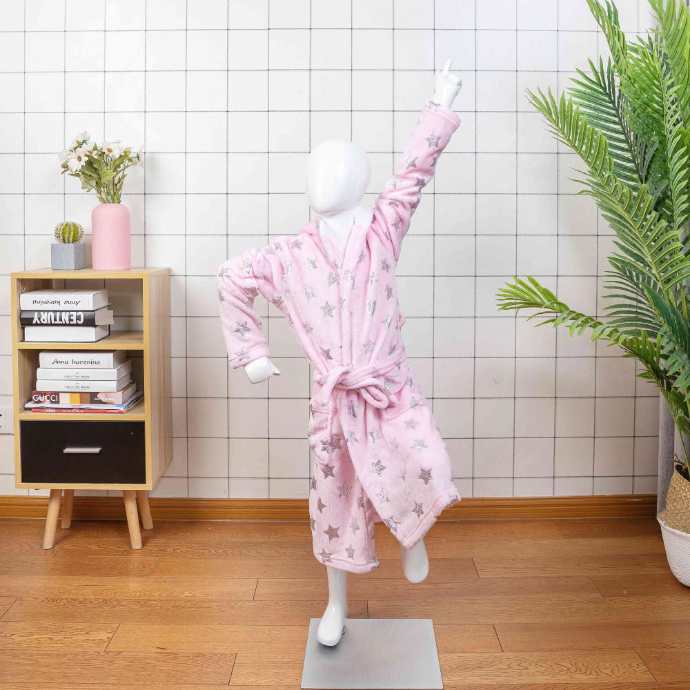 Multicolored Warm Cotton Polyester Boys Girls Bathrobes