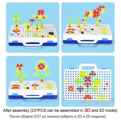 Boy Toys Electric Drill Toys Simulation Tool Toy Assembled Match DIY Model Kit Educational Building Toys Sets Screwing Toys