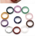 Fancy Fasper 6T Stone Band Rings for Women Men Healing Chakra Stackable Ring Balance Energy