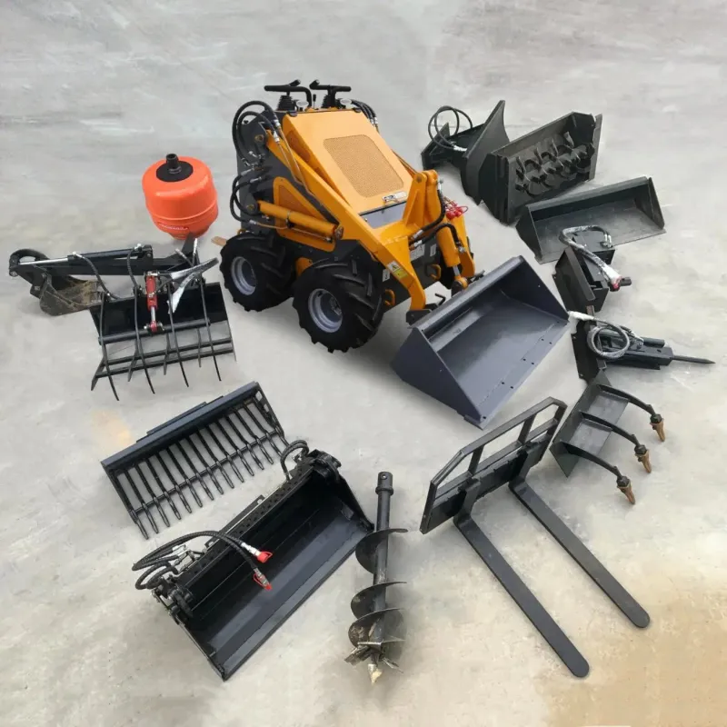 Free Shipping Factory Price Mini Skid Steer Loader with Attachments